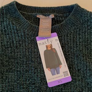 Matty M Hunter green Chenille Crew Neck Sweater